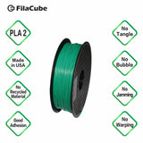 Green 1.75mm 1KG FilaCube 3D Printer PLA 2 filament