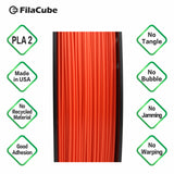 Orange 1.75mm 1KG FilaCube 3D Printer PLA 2 filament