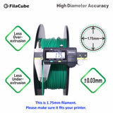 Green 1.75mm 1KG FilaCube 3D Printer PLA 2 filament