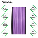 Purple 1.75mm 1KG FilaCube 3D Printer PLA 2 filament