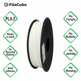 White 1.75mm 1KG FilaCube 3D Printer PLA 2 filament pure white