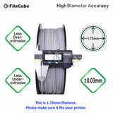 1.75mm 2KG-spool Engineering Gray (light grey) FilaCube 3D Printer PLA 2 filament cool gray 6c multiple kilograms multikilo