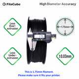 1.75mm 2KG-spool Black FilaCube 3D Printer PLA 2 filament