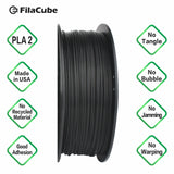 1.75mm 2KG-spool Black FilaCube 3D Printer PLA 2 filament