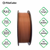 Leather Brown 1.75mm 1KG FilaCube 3D Printer PLA 2 filament Reddish Brown